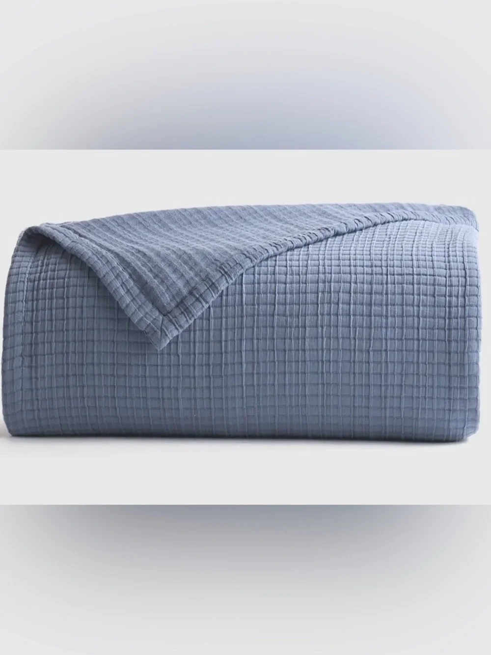 NWT Quince Organic Ribbed Cotton Coverlet, King/Cal (Mineral)